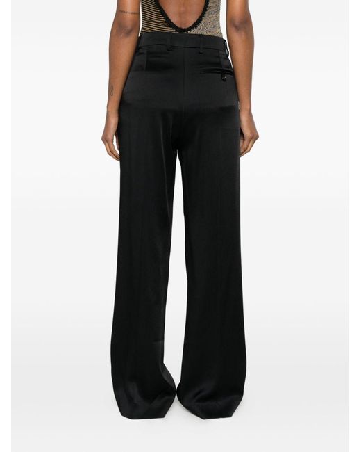 Stella McCartney Black Pleated Satin Trousers