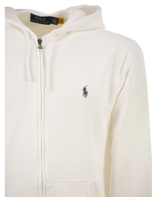 Polo Ralph Lauren White Hooded Terry Cloth Sweatshirt