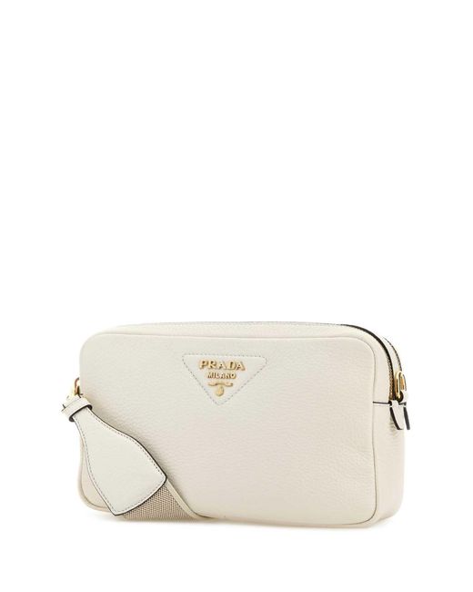 Prada Natural White Leather Crossbody Bag