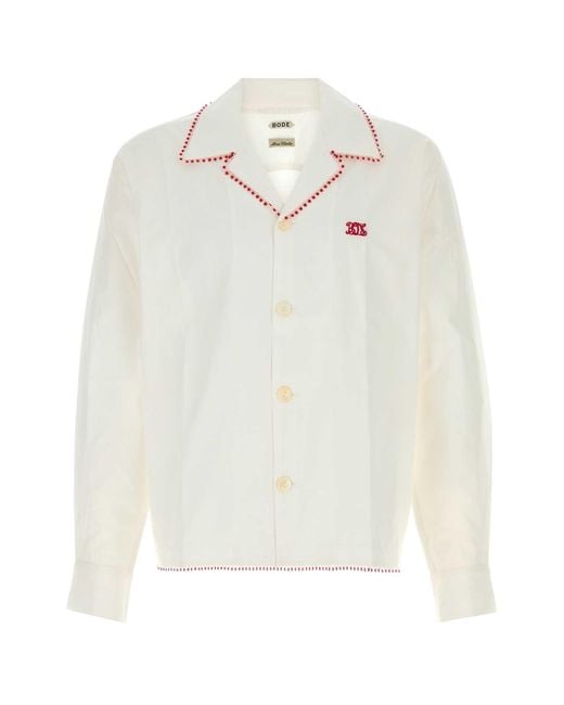 Bode White Poplin Shirt for men
