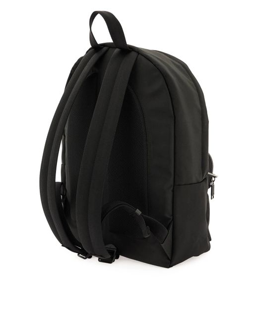 Boss Black Recycled Fabric Backpack With Rubber Logo for men