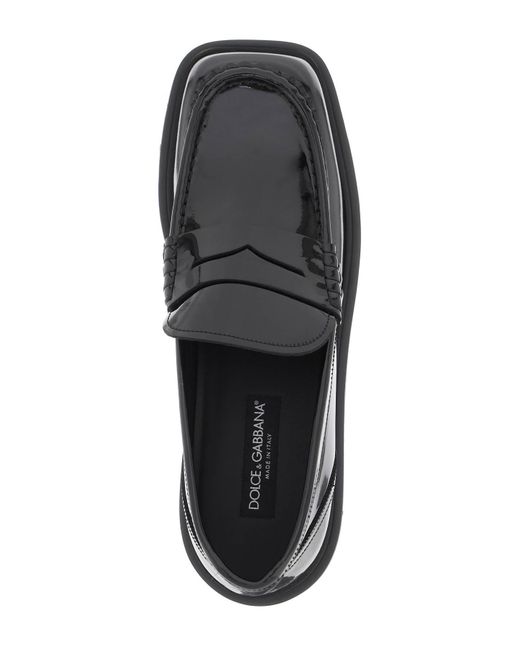 Patent Leather Moocassins Dolce & Gabbana pour homme en coloris Black