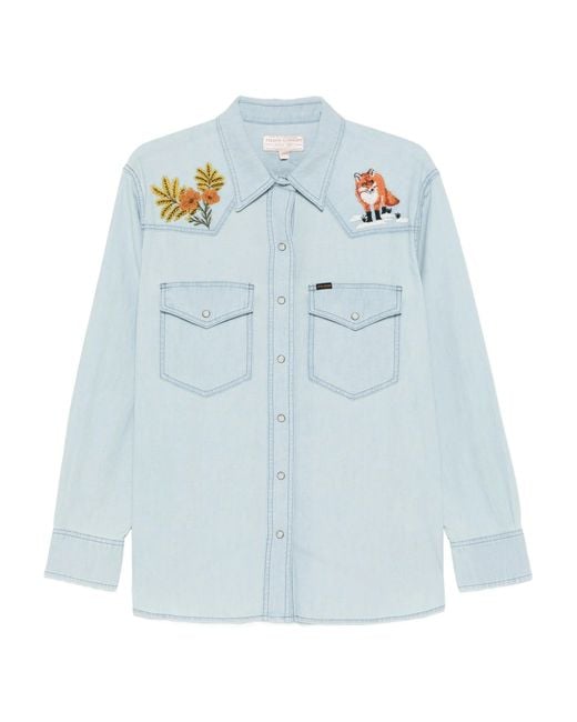 Filson Blue W's Embroidered Western Shirt