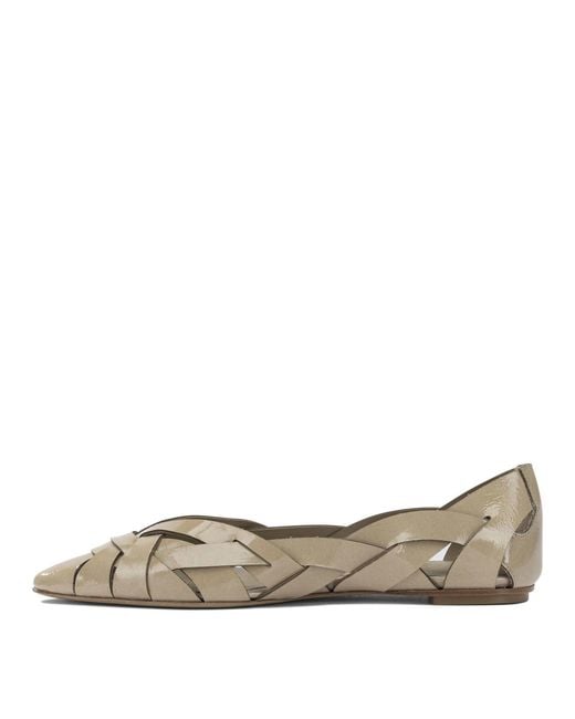 Roberto Del Carlo Brown Calf Leather Leather Ballerinas