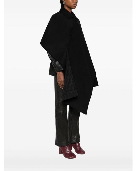 Fendi Black 'Double Wool' Cape