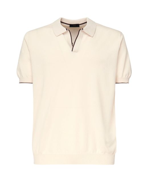 Fay Beige Buttonless Polo in het Natural voor heren