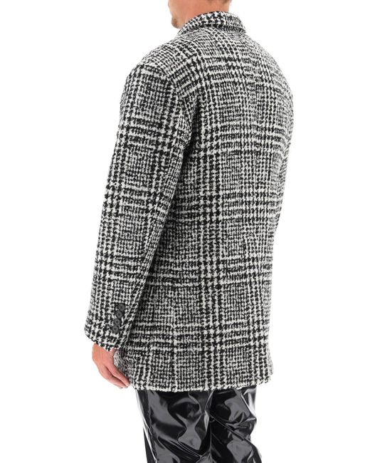 Veste en laine à poitrine double à carreaux Dolce & Gabbana pour homme en coloris Black