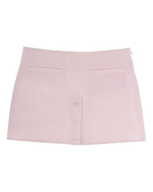 Courreges Pink Solid Mini Skirt