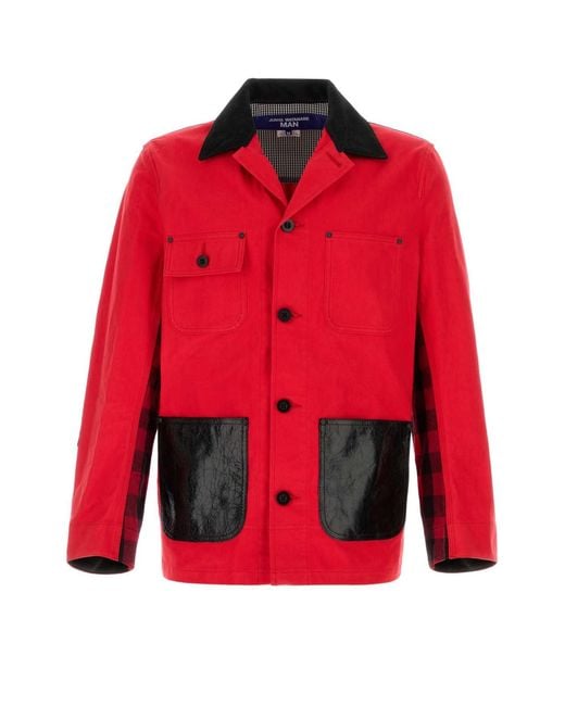 Junya Watanabe Red Notched Lapel Jacket for men