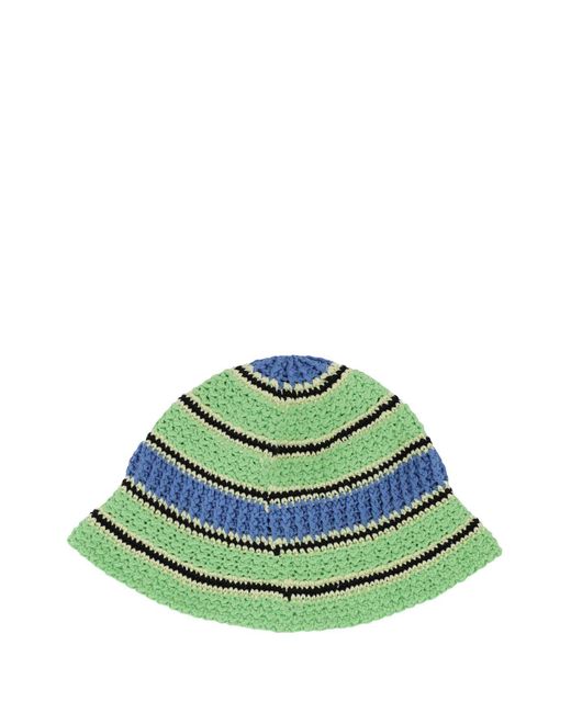 Stella McCartney Green Embroidered Crochet Hat