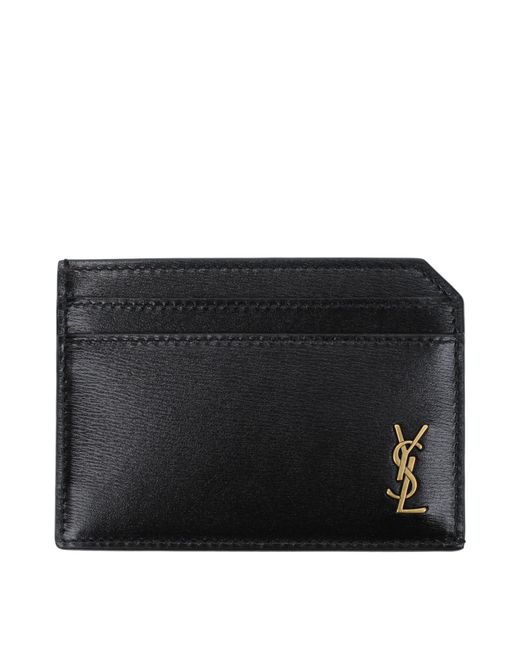 Saint Laurent Black Document Holder Leather