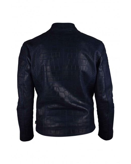 Philipp Plein Blue Biker Jacket