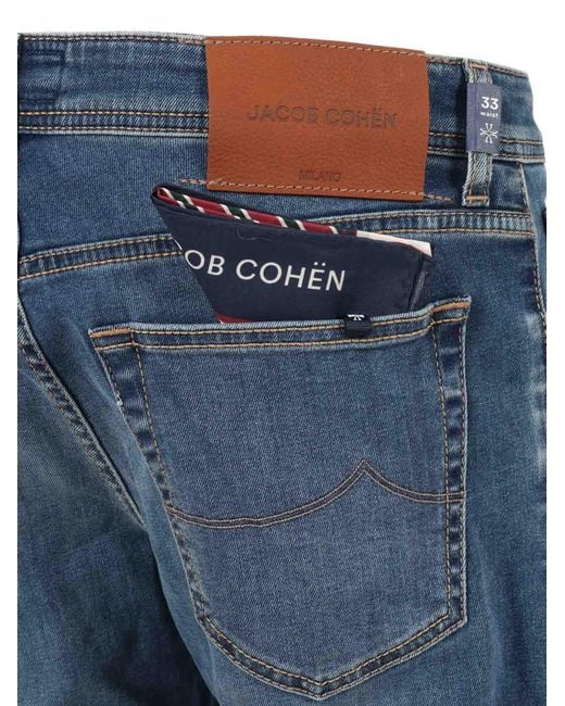 Jacob Cohen Blue Pant 5 Pkt Slim Fit Nick for men