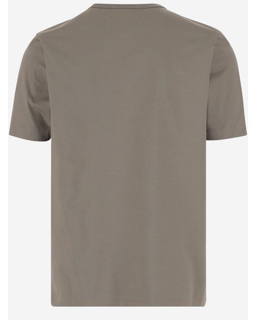 C P Company Gray Cotton Logo T Shirt