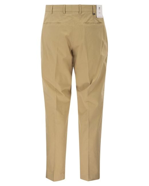 PT Torino Natural Stretch Cotton Tailored Trousers