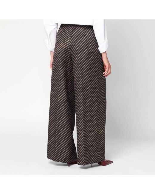 Dries Van Noten Gray Palazzo Pants With A Pattern