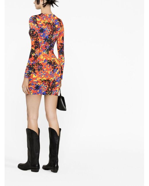 DSquared² Red Printed Cut Out Short Dress for men