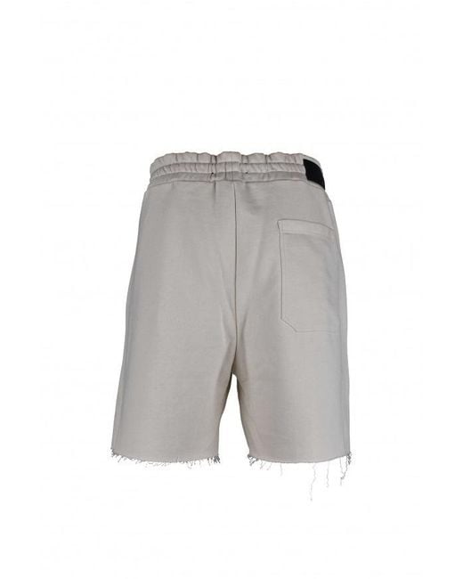 Amiri Gray Frayed Hem Off- Cotton Shorts for men