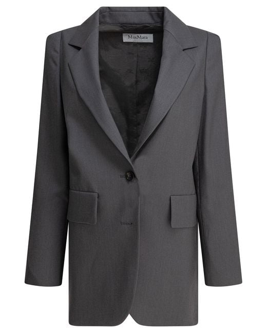 Max Mara Black Virgin Wool Mahair Silk Jacket