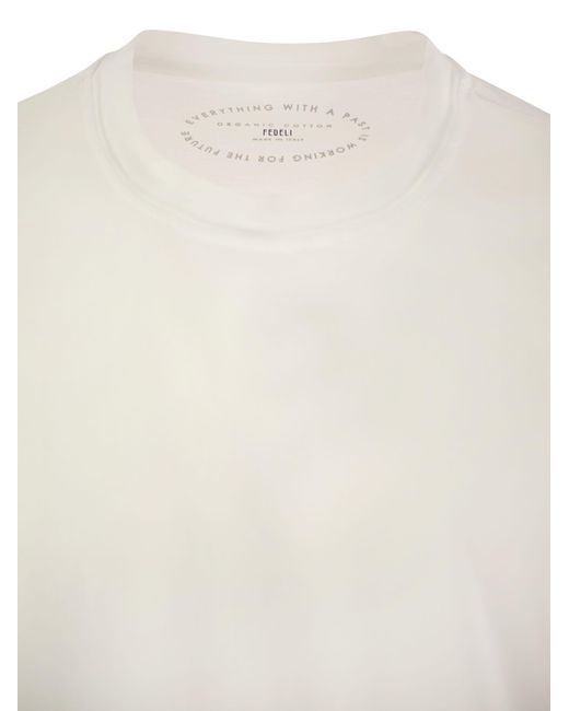 Fedeli White Extreme Long Sleeved Giza Cotton T Shirt