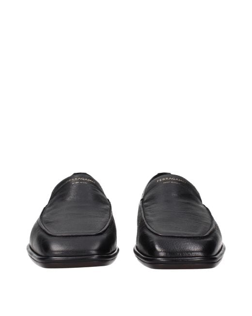 Ferragamo Black Brian Moccasins Leather
