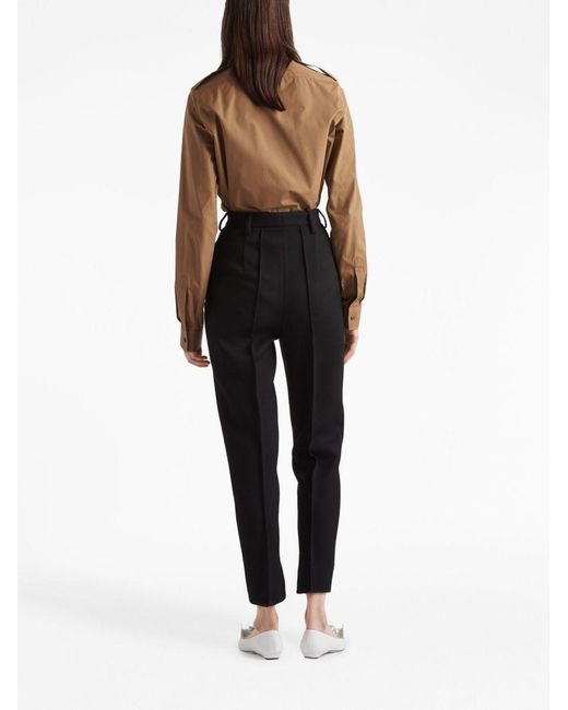 Prada High Waist Broek in het Black