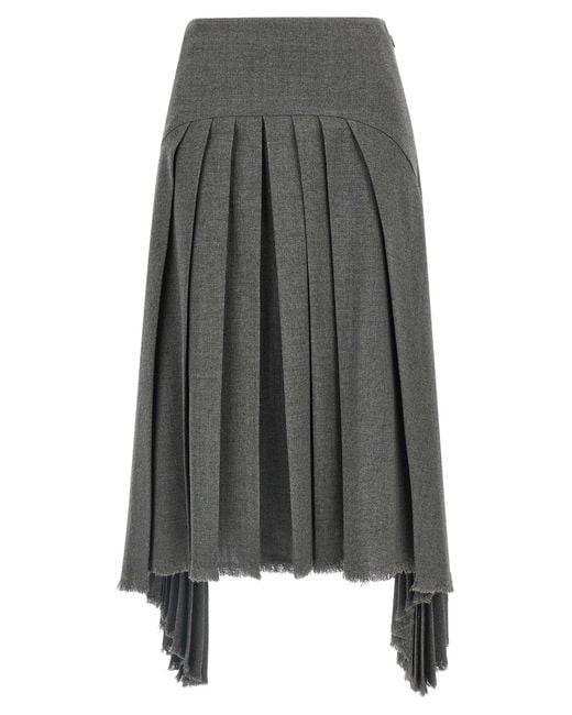 Jil Sander Geplooide Rok in het Gray