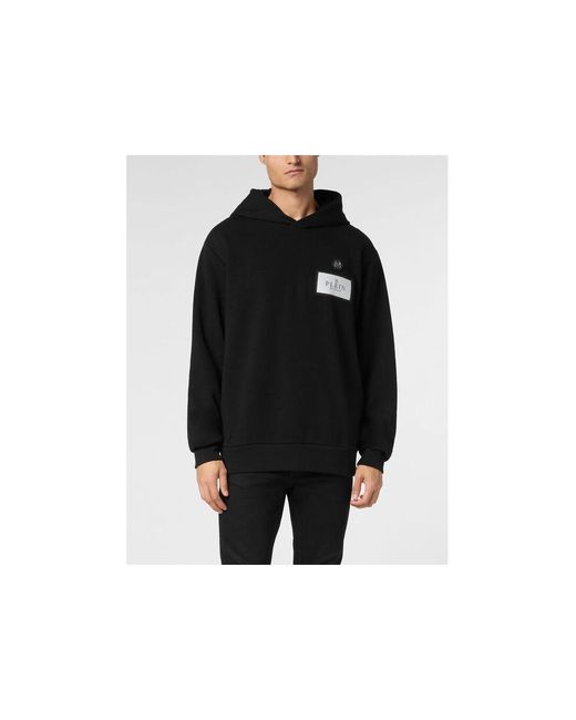 Philipp Plein Black Logo-Print Hoodie