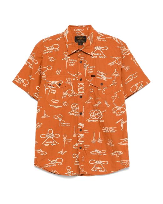 Filson Orange Washed Short Sleeve Cloth Shir for men