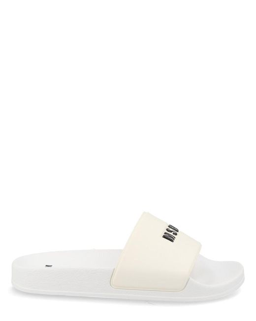 MSGM White Slide Con Logo for men