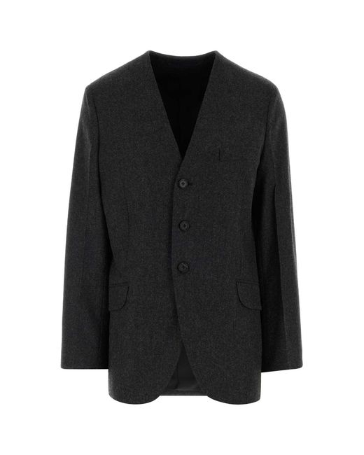 Jil Sander Black Charcoal Wool Blazer