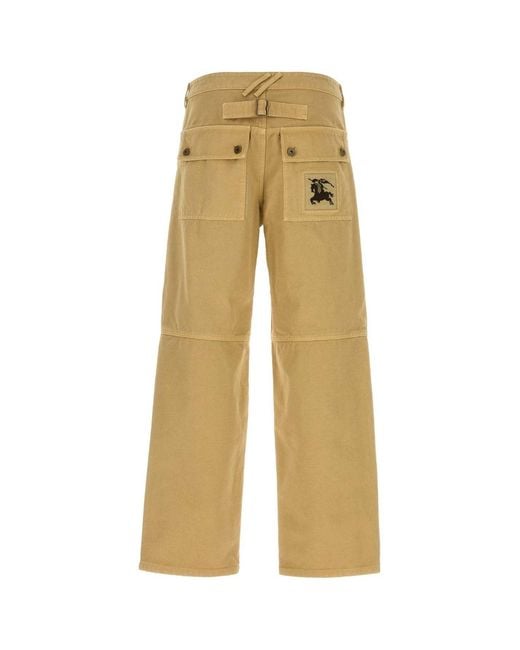 Burberry Natural Flat Front Pants for men