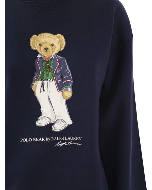Polo Ralph Lauren Polo Bear Fleece Pullover in het Blue