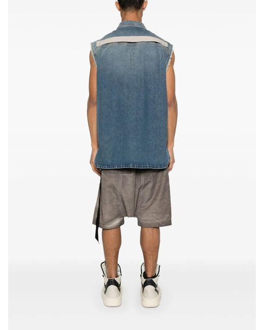 Rick Owens Blue Drkshdw Sl Tommy Jumbo Gilet