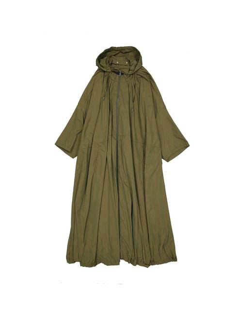 Herno Green Oversized Hooded Coat
