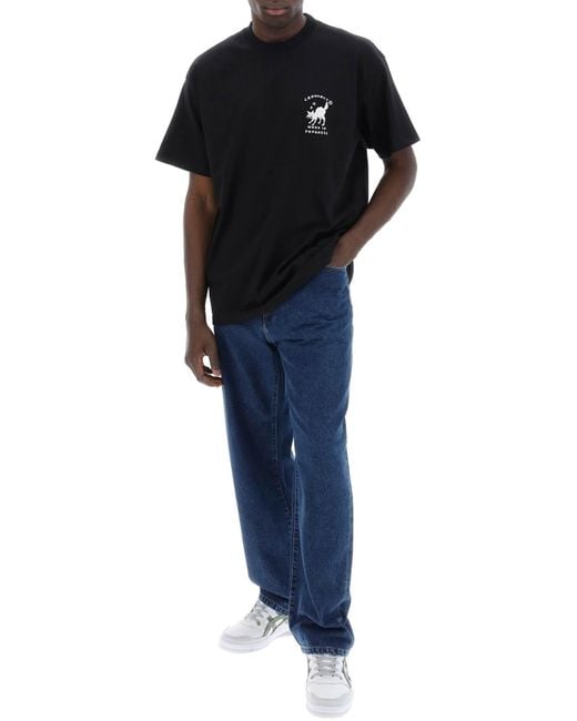 "iconos gráficos bordados camiseta con Carhartt de hombre de color Black