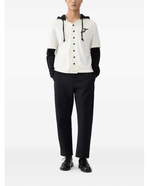Jacquemus White Letro Button Kapuzenpullover