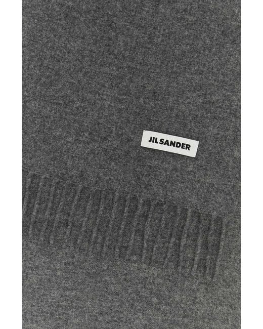Jil Sander Black Dark Wool Scarf