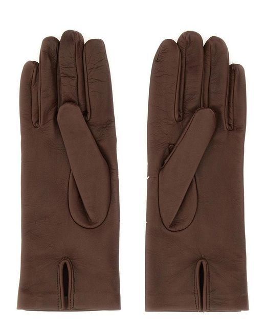 Maison Margiela Brown Leather Gloves