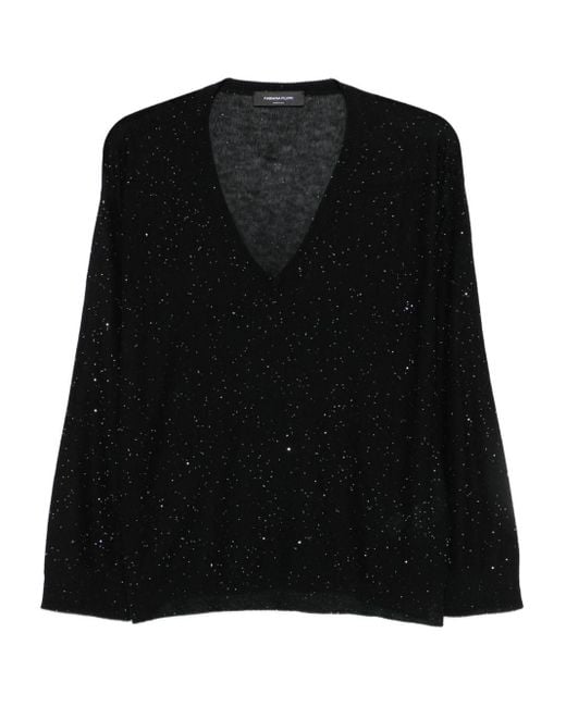 Fabiana Filippi Black Wolle gegen Nackenpullover