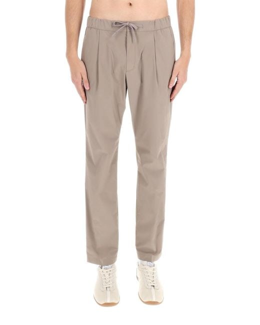 Herno Gray Pants With Logo for men