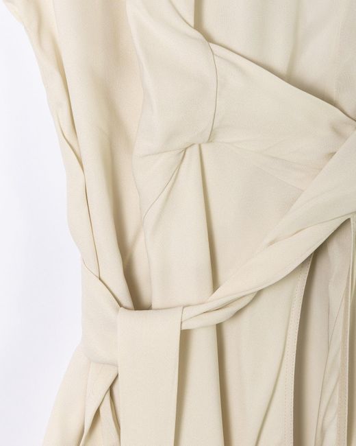 Rick Owens White Knee-Length Silk Dress With Wraparound Design