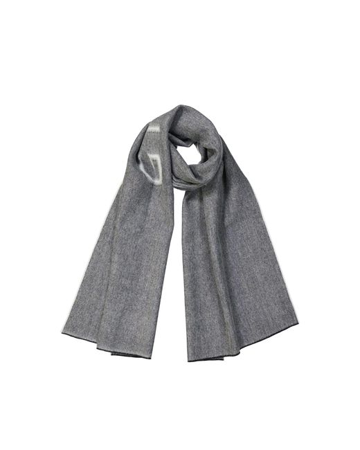 Givenchy Gray Wool Logo Scarf for men