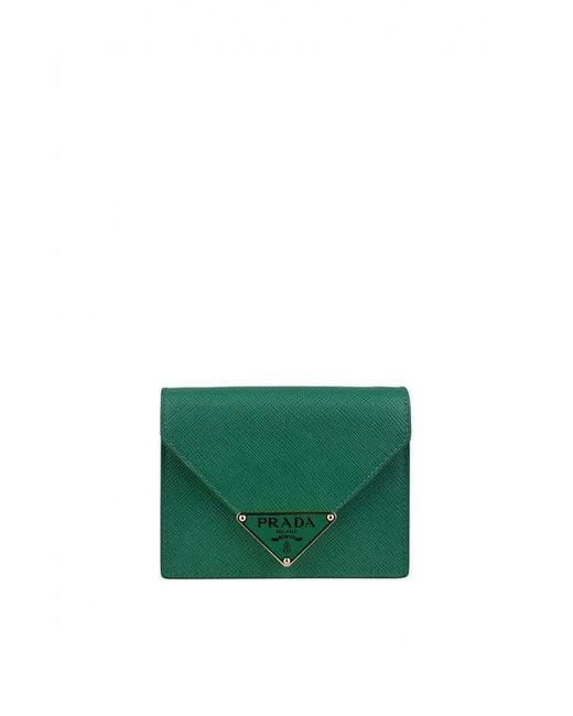 Prada Green Shoulder Card Holder