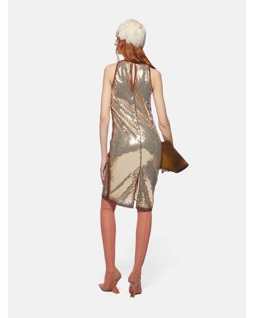 The Attico Natural Sequin Embellished Mini Dress