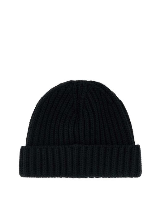 Prada Black Milano Logo Beanies Hat