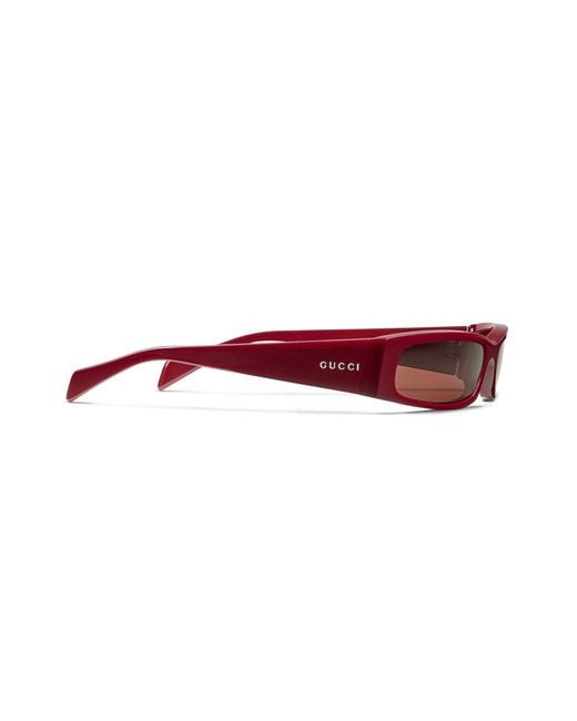 Gucci Red Rectangular Sunglasses for men