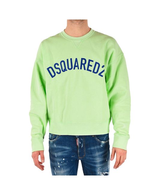 DSquared² Green Cotton Logo Sweatshirt for men