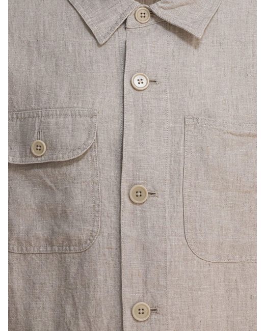 Alex Mill Gray Linen Work Jacket Jackets And Coats Beige