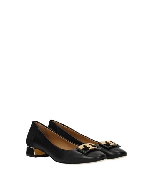 Tory Burch Black Leather Ballet Flats